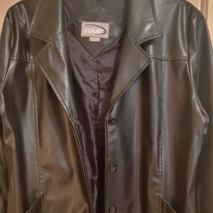 Faux leather trench coat